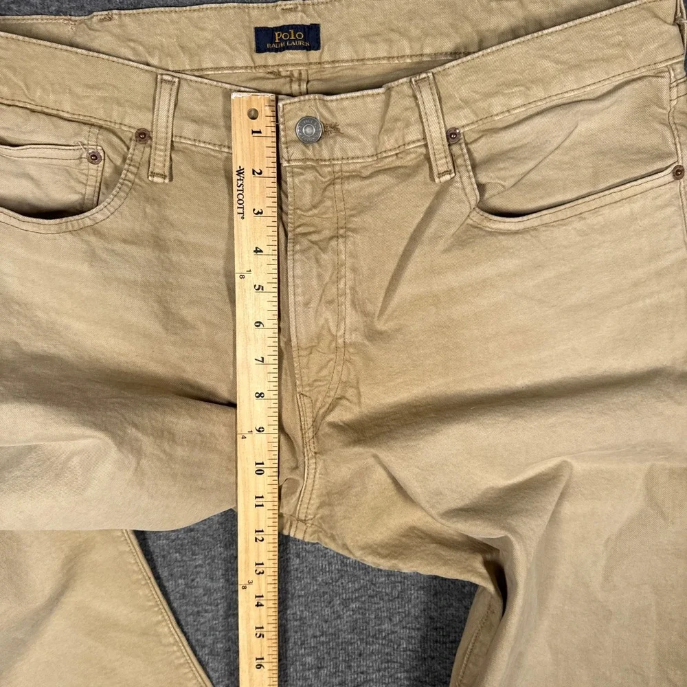 NWOT Polo Ralph Lauren Varick Slim Straight Jeans Mens 38x30 Beige Stretch Pants